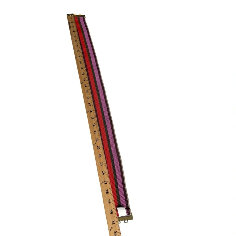 J.Crew‎ Striped Vintage Womens Stretch Belt Made in USA Size Medium - Picture 5 of 8